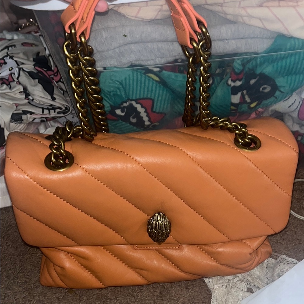 Orange Quilted Chain Shoulder Bag Kurt Geiger